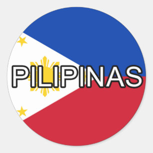 Adesivo Redondo Filipinas Pilipinas Euro Sticker
