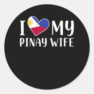 Adesivo Redondo Filipinas Pinay Love Wife Pinoy Husband