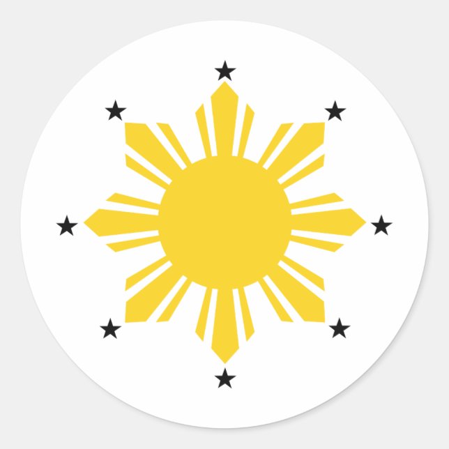 Adesivo Redondo Filipinas Sun | Filipino Sun | PI Sun (Frente)
