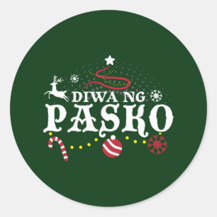 Adesivo Redondo Filipinas Tagalog - Diwa Ng Pasko