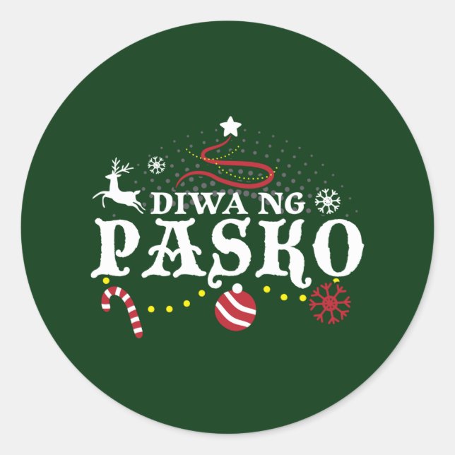 Adesivo Redondo Filipinas Tagalog - Diwa Ng Pasko (Frente)