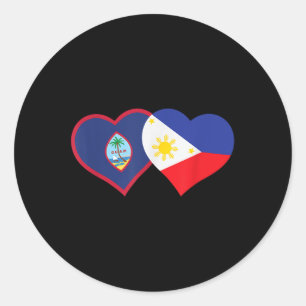 Adesivo Redondo Filipino Guam Heart Pinoy Chamorro Filipinas Gua