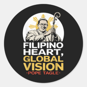 Adesivo Redondo Filipino Heart, Arcebispo de Visão Global Tagle