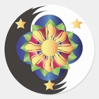 Adesivo Redondo Filipino Lotus Flower Mandala