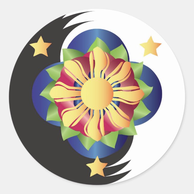 Adesivo Redondo Filipino Lotus Flower Mandala (Frente)