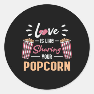 Adesivo Redondo Filme de cinema Popcorn Day Snack Pop Filme Ideia