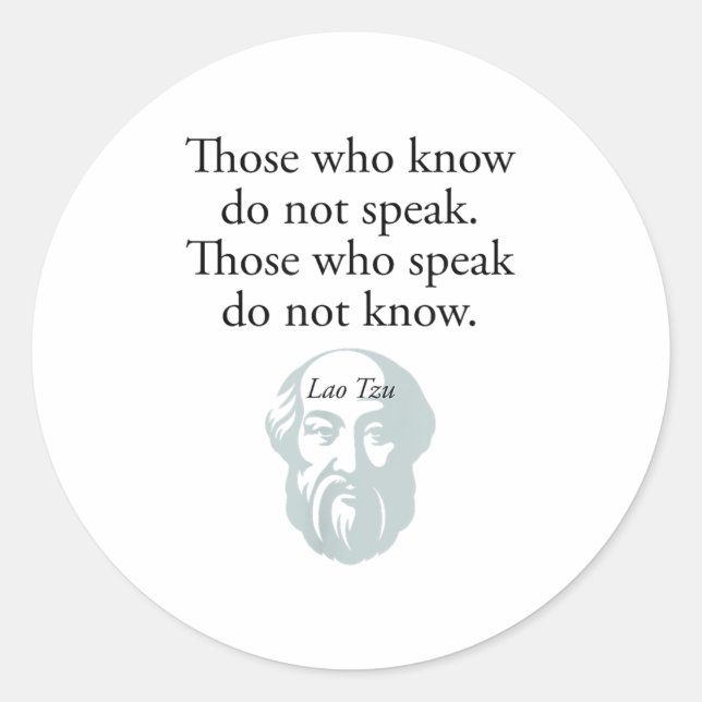 Adesivo Redondo Filosofia chinesa antiga Laozi Cita Dao De Jing (Frente)