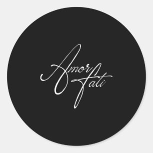 Adesivo Redondo Filosofia estática Cotação latina Amor Fati Ama se