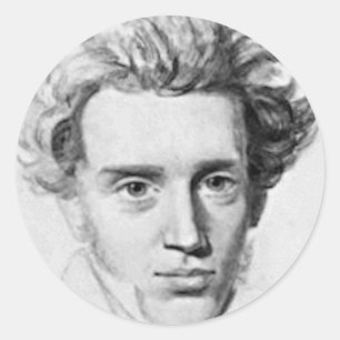 Adesivo Redondo Filósofo Soren Kierkegaard