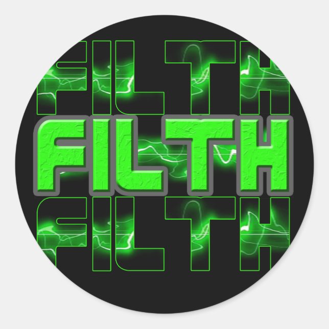 Adesivo Redondo FILTH Music Dubstep Eletro Rave Bass DJ FILTH (Frente)