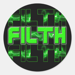 Adesivo Redondo FILTH Music Dubstep Eletro Rave Bass DJ FILTH