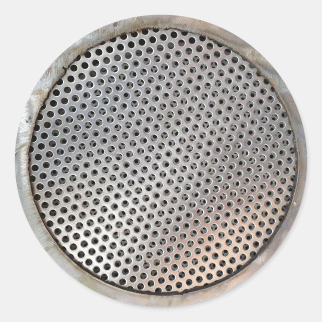 Adesivo Redondo Filtro de graxa metálica (Frente)