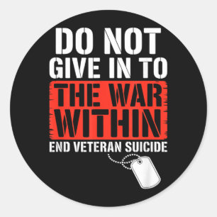 Adesivo Redondo Fim da Conscientização do Veterano Dia dos Veteran