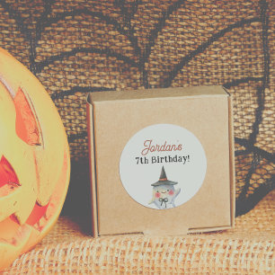 Adesivo Redondo Fim de Aniversário do Dia das Bruxas Spooktacular