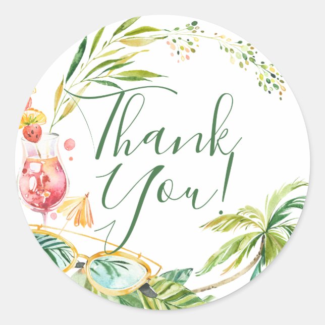 Adesivo Redondo Fim de Semana da Festa Tropical de Bachelorette Be (Frente)