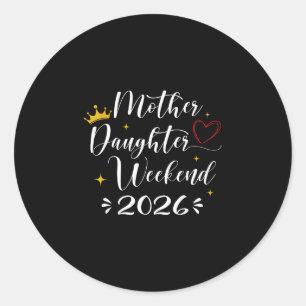 Adesivo Redondo Fim de semana mãe e filha 2026 viagem de meninas c