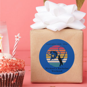 Adesivo Redondo Fim de Semana Personalizado de Pesca para Solteiro