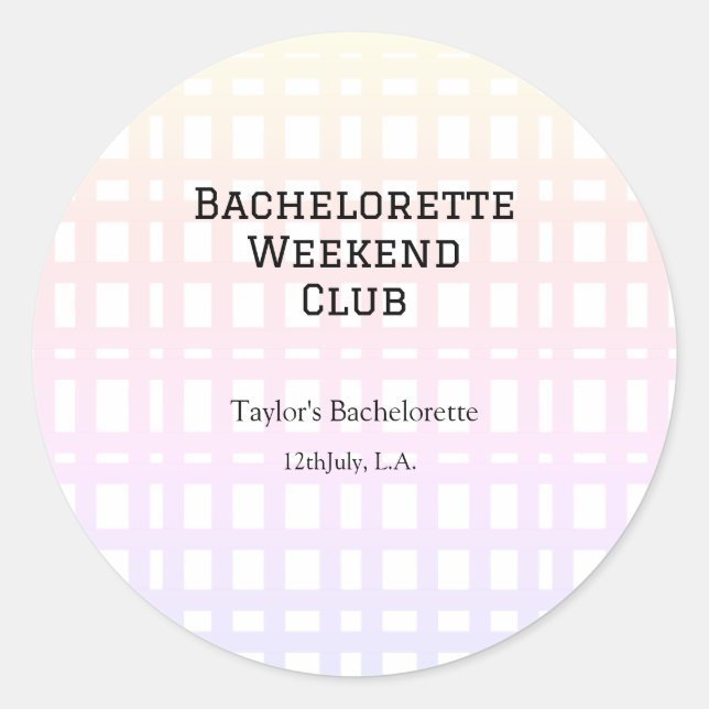 ADESIVO REDONDO FIM DE SEMANA RETRÔ PARA NOIVA CLUB PINK LARANJA D (Frente)