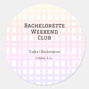 ADESIVO REDONDO FIM DE SEMANA RETRÔ PARA NOIVAS CLUBE ROSA LARANJA