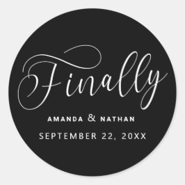 Adesivo Redondo Finalmente Casamento Minimalista Salve a Data