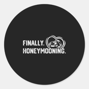 Adesivo Redondo Finalmente Lua de mel Tee Cute Honeymoon Finalment