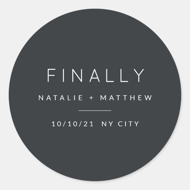 Adesivo Redondo Finalmente, salve a data (Frente)