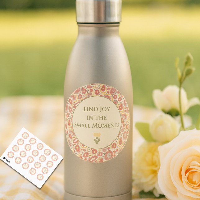 Adesivo Redondo Find Joy in the Small Moments (Find Joy in the Small Moments Sticker Sheet | Inspirational Pastel Stickers)