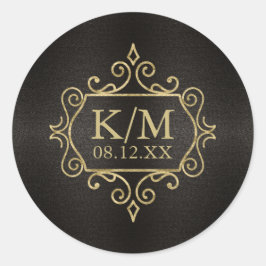 Adesivo Redondo Fine Filigree Dourado Wedding ID871