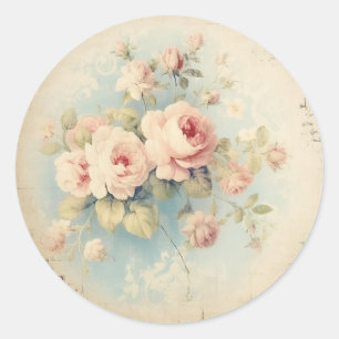 Adesivo Redondo Finesse Angustiado, Rosa Shabby Chic