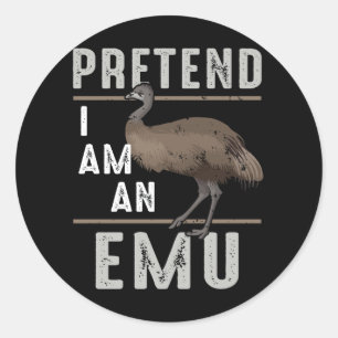 Adesivo Redondo Finge Que Sou Um Emu Bird Halloween Costume Emus A