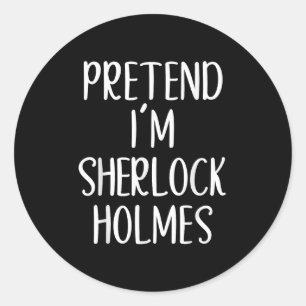 Adesivo Redondo Fingir que sou Sherlock Holmes Fácil Figurino Hall