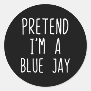 Adesivo Redondo Fingir que sou um Blue Jay Costume Halloween Azul