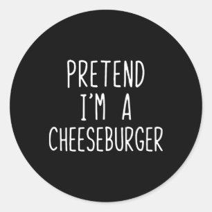 Adesivo Redondo Fingir que sou um Cheeseburger Figurume Halloween