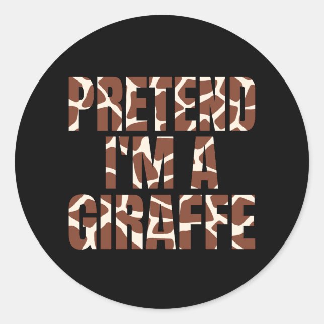 Adesivo Redondo Fingir que sou um Dia de as Bruxas engraçado de Gi (Frente)