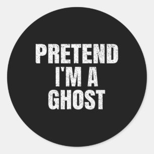 Adesivo Redondo Fingir que sou um fantasma da família de Halloween