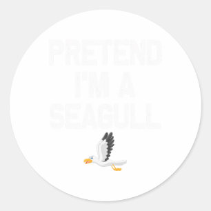Adesivo Redondo Fingir que sou um fantasma de Halloween de Seagull