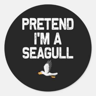 Adesivo Redondo Fingir que sou um fantasma de Halloween de Seagull