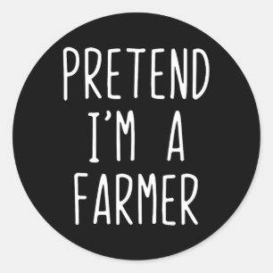 Adesivo Redondo Fingir que sou um Farmer Fumando Halloween Engraça