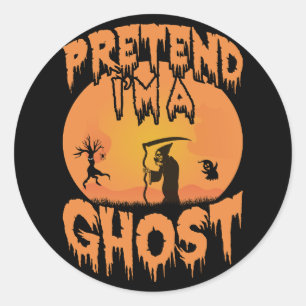 Adesivo Redondo Fingir que sou um Ghost Sticker