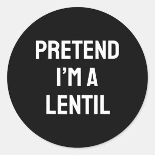 Adesivo Redondo Fingir que sou uma festeira de Lentil Diversão do 