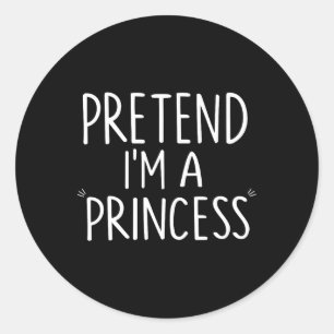 Adesivo Redondo Fingir que sou uma princesa falso Halloween Engraç