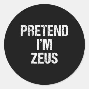 Adesivo Redondo Fingir que sou Zeus Costume Grego Festa de Dia das