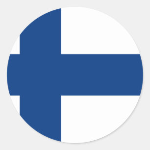 Adesivo Redondo Finlândia (finlandês) Flag