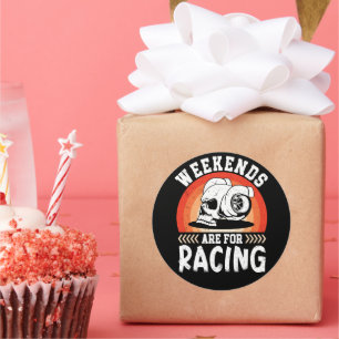 Adesivo Redondo Fins De Semana São Para Correr Engraçados Motores 