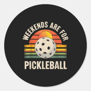 Adesivo Redondo Fins de semana são para pickleball divertido pickl