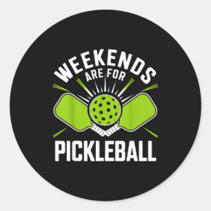 Adesivo Redondo Fins de semana são para pickleball divertido pickl