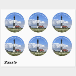 Adesivo Redondo Fio de Luz da Ilha de Fogo, Stickers da Ronda de N