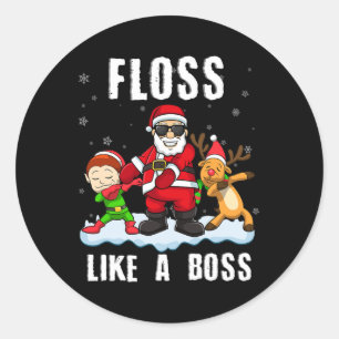 Adesivo Redondo Fio De Natal Engraçado Como Um Papai noel Do Chefe