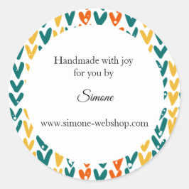 Adesivo Redondo Fios de tricô, lã feita à mão