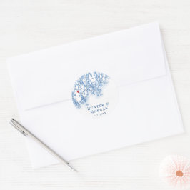 Adesivo Redondo Fippsburg Maine Map Sticker Envelope Selo